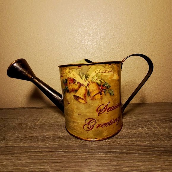 Rustic Functional Metal Watering Can - Christmas 6" tall Hobby Lobby Used - Picture 1 of 9
